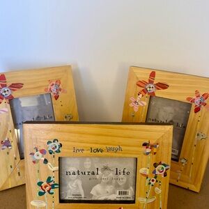 Natural Life Colorful Floral Wooden Frame Set